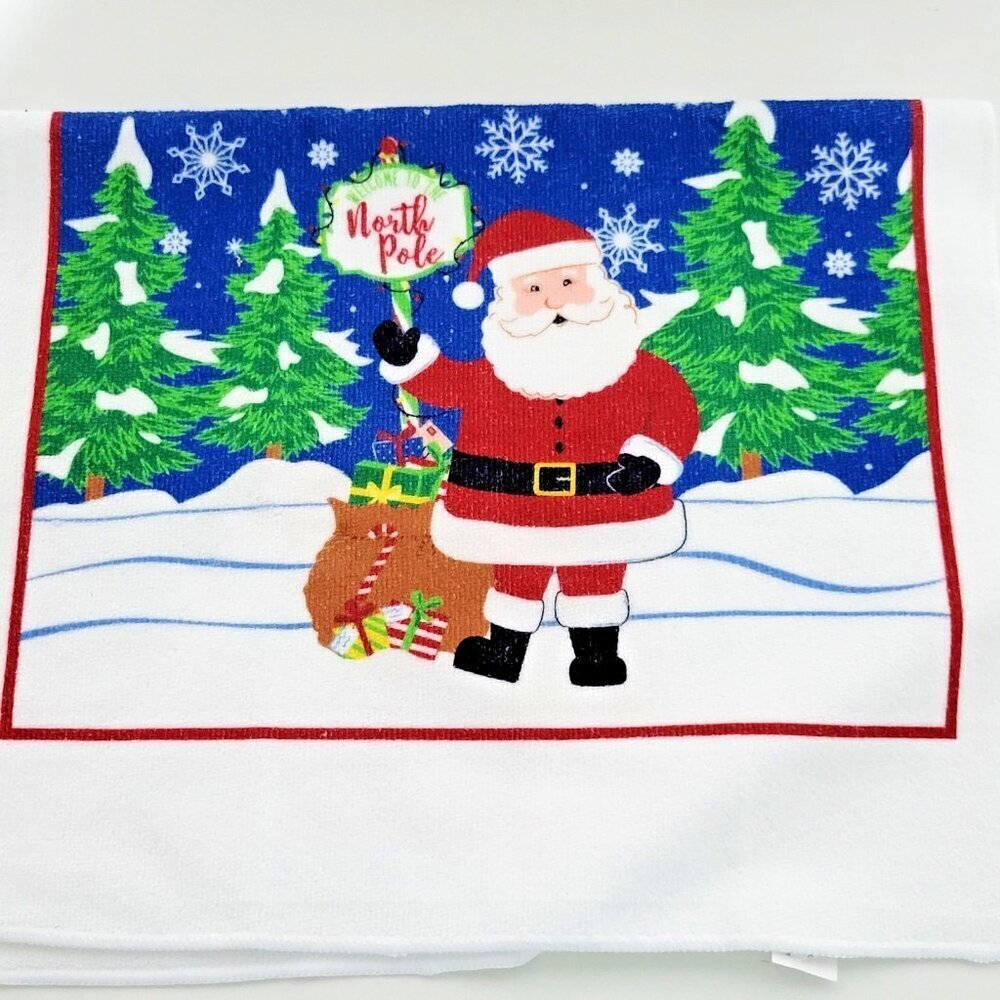 Santa Claus Christmas Towel NWOT Dish Hand Kitchen Towel 25 1/2" x 15" - Picture 2 of 2